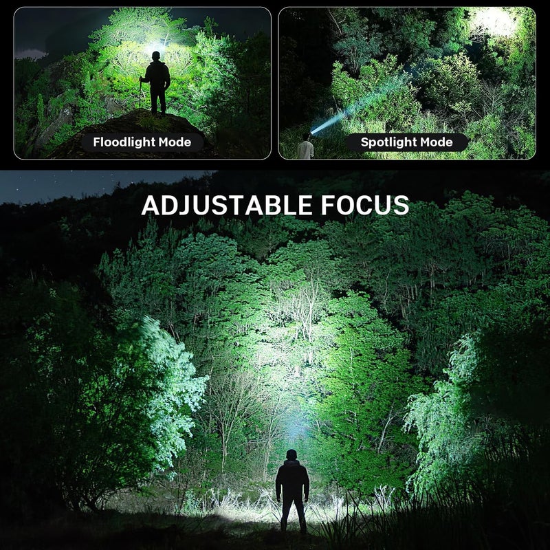 azamine Rechargeable Headlamp Super Bright 99000 Lumens, 2Pack LED Head Lamp with 3 Modes, 90° Adjustable Head Lights for Forehead, IPX6 Waterproof HeadLamps for Adults Camping Hunting Hiking - Image 5